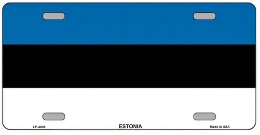 Estonian Flag Metal Novelty License Plate