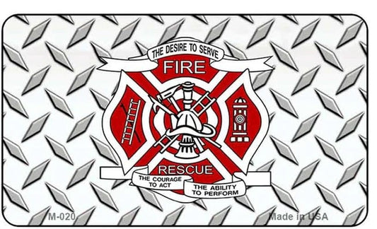 Fire Rescue Diamond Plate Refrigerator Magnet