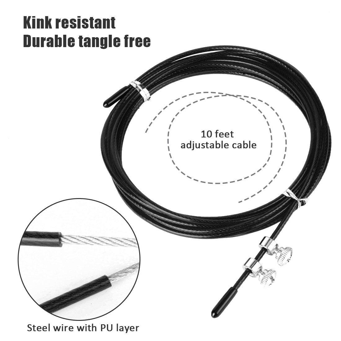 Fitness Jump Rope Exercise Light Bearing Skipping Ropes Metal Speed Gym Training Equipment Mens Speed Jumping Rope For Training Fitness Exercise Adjustable Adults Workout Skipping Rope For Men And Women