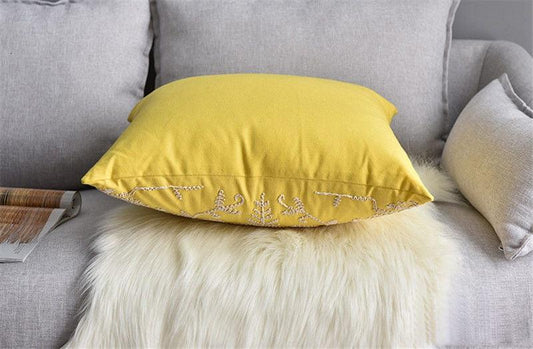 Floral Embroidered Throw Pillow Covers Cotton Pillowcase Sofa Couch For Home Decor Embroidery Throw Pillow Covers Square Cushion Case Modern Cushion Cover Square Pillowcase Decoration for Sofa Bed Chair Car 50x50cm