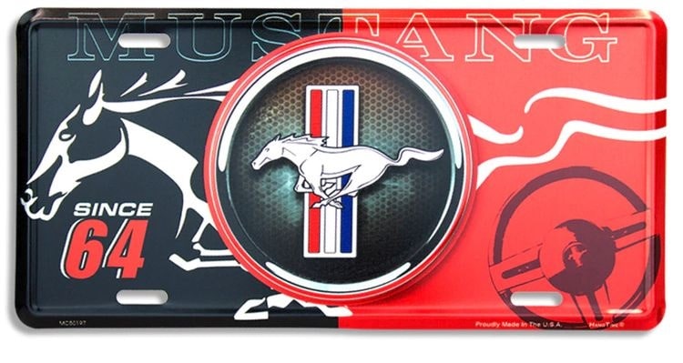 Ford Mustang Since 1964 Collector's Metal License Plate Sign
