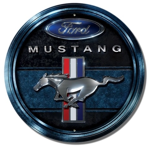 Ford Mustang Circular Metal Sign