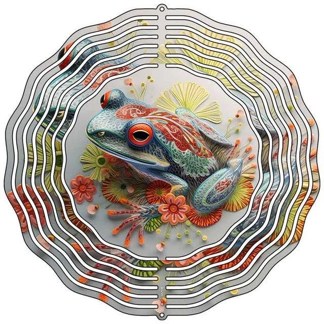 Frog Colorful Novelty Metal Wind Spinner
Info