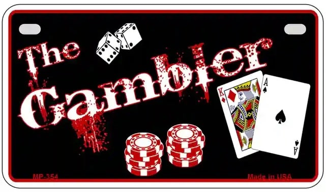 The Gambler Motorcycle License Plate