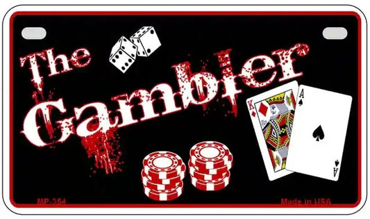The Gambler Motorcycle License Plate