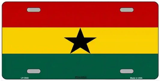 Ghana Flag Metal Novelty License Plate Auto Tag