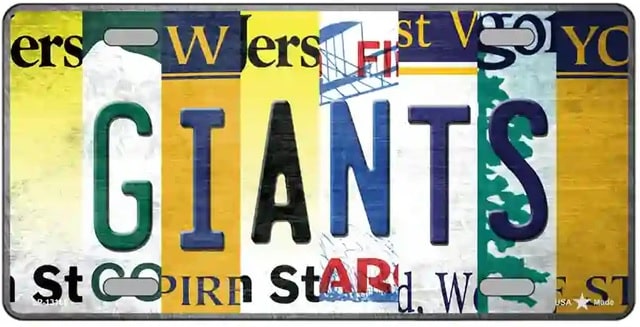 Giants Strip Art Novelty License Plate