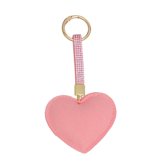Handbag Clip Gleaming Pink Heart Padded Charm