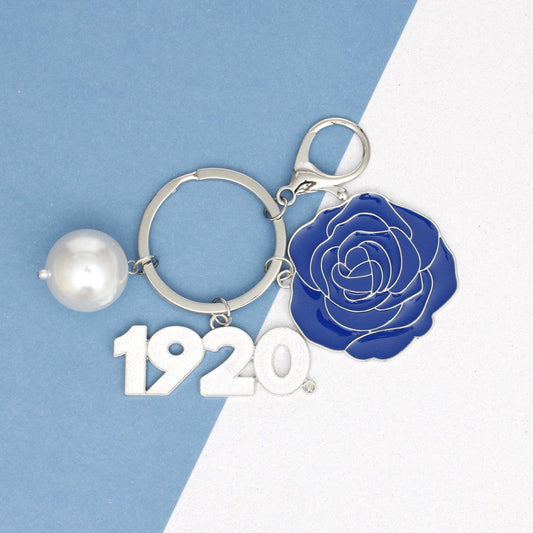 ZPB Sorority Flower 1920 Keychain and Bag Clip