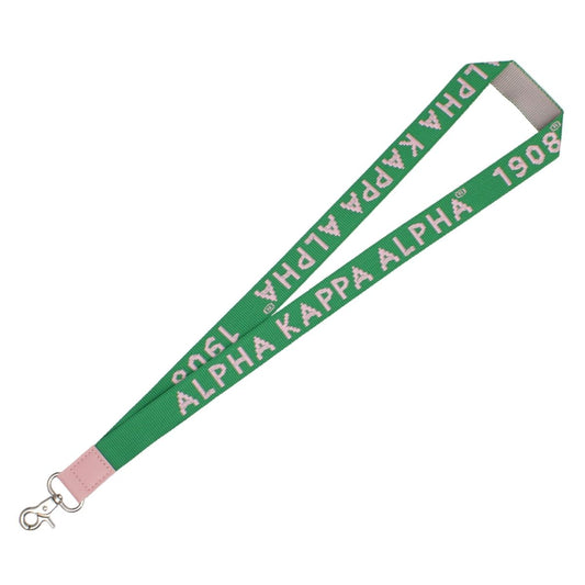 AKA Green Canvas Lanyard ID Badge Clip Women