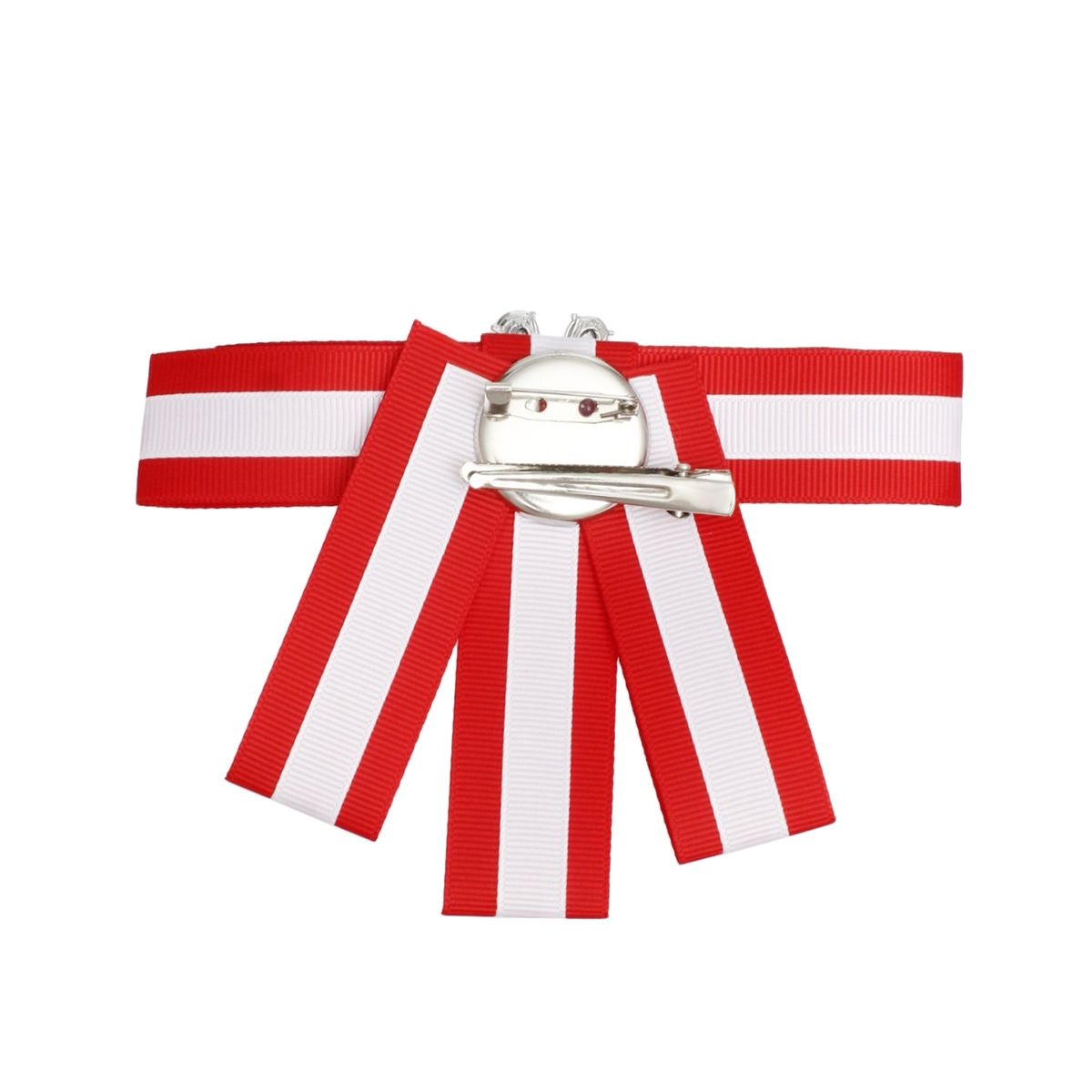DST Sorority Red White Bow Tie Style Brooch