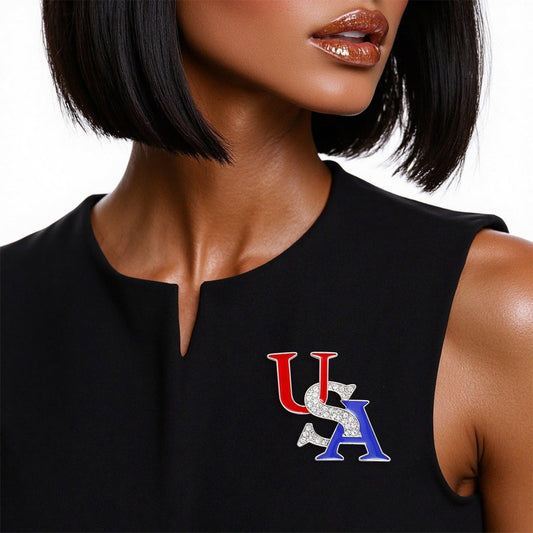 Brooch USA Firework Fashion American Silver Pin