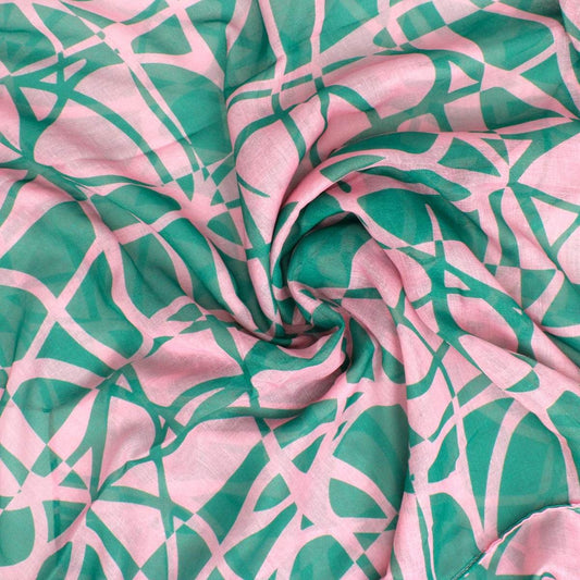 AKA Sorority Pink Green ColorBlock Swirl Kimono
