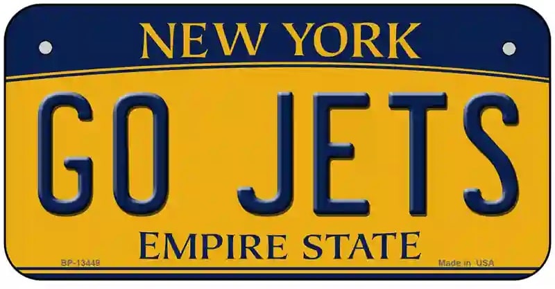 Go Jets Fan Souvenir Bicycle License Plate