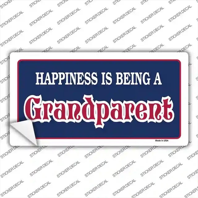 Happiness Being A Grandparent Novelty Sticker Decal