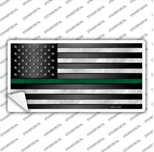 Thin Green Line American Flag Bumper Sticker