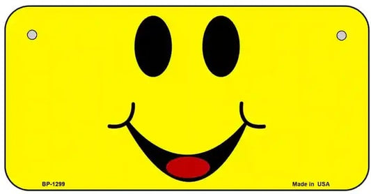 Happy Smiley Face Bicycle License Plate