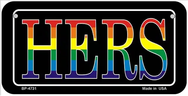 Hers Rainbow Bicycle License Plate