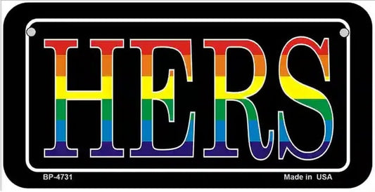 Hers Rainbow Bicycle License Plate