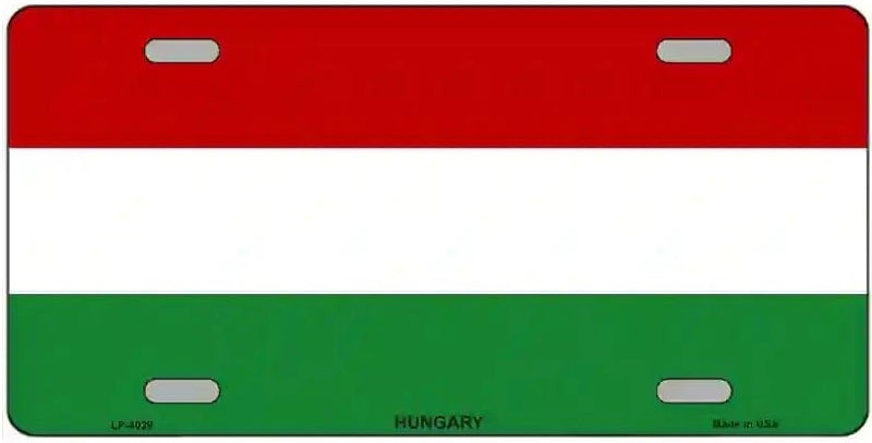 Hungarian Flag Metal Novelty License Plate