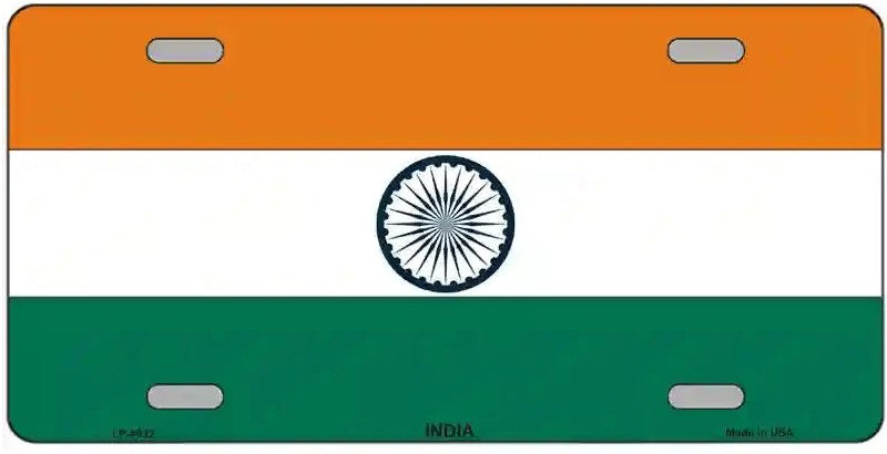 India Flag Metal Novelty License Plate