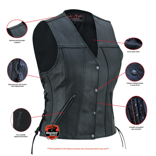 Infographic DS Her Miles Single Panel Concealment Vest