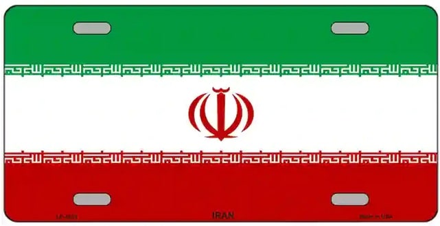 Iranian Flag Metal Novelty License Plate