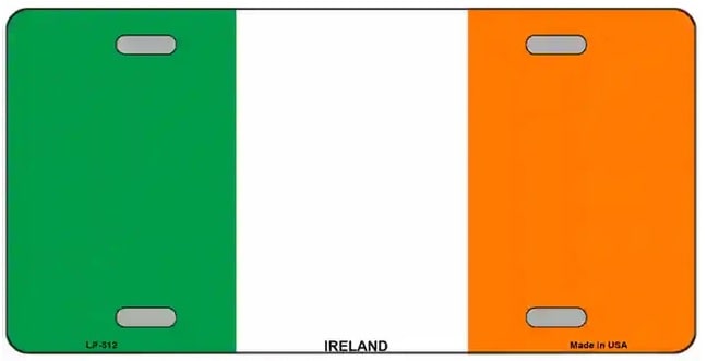 Ireland Flag Metal Novelty License Plate  Style Sign
