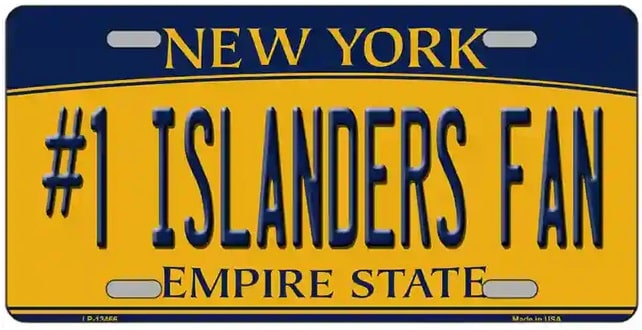 Number 1 Islanders Fan Novelty Metal License Plate