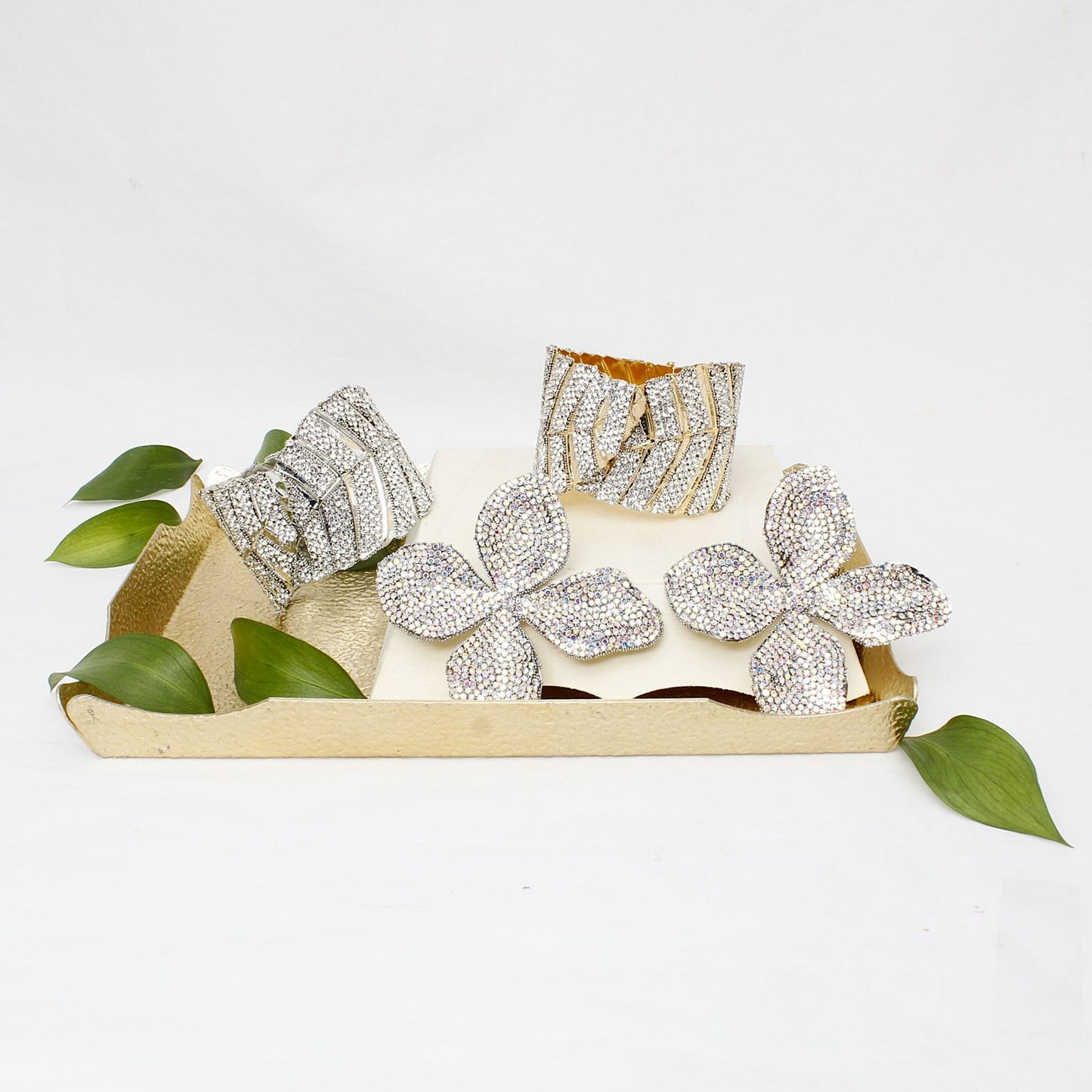 Cuff Garden Chic Encrusted Gold Leaf Bracelet