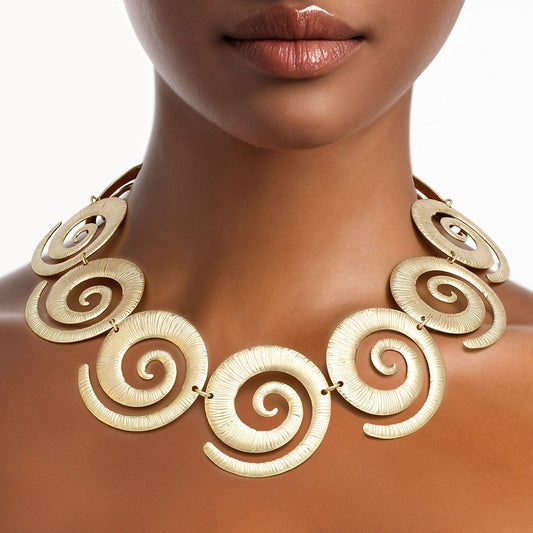 Collar Fresh Spin Gold Spiral Link Necklace Women
