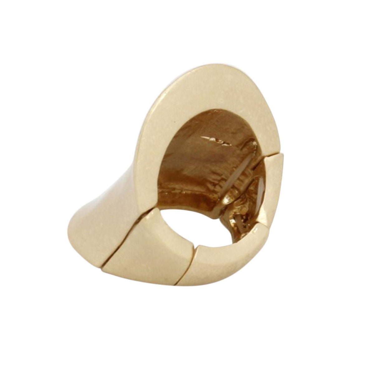 Elongated Knuckle Armor Matte Gold Stretch Ring