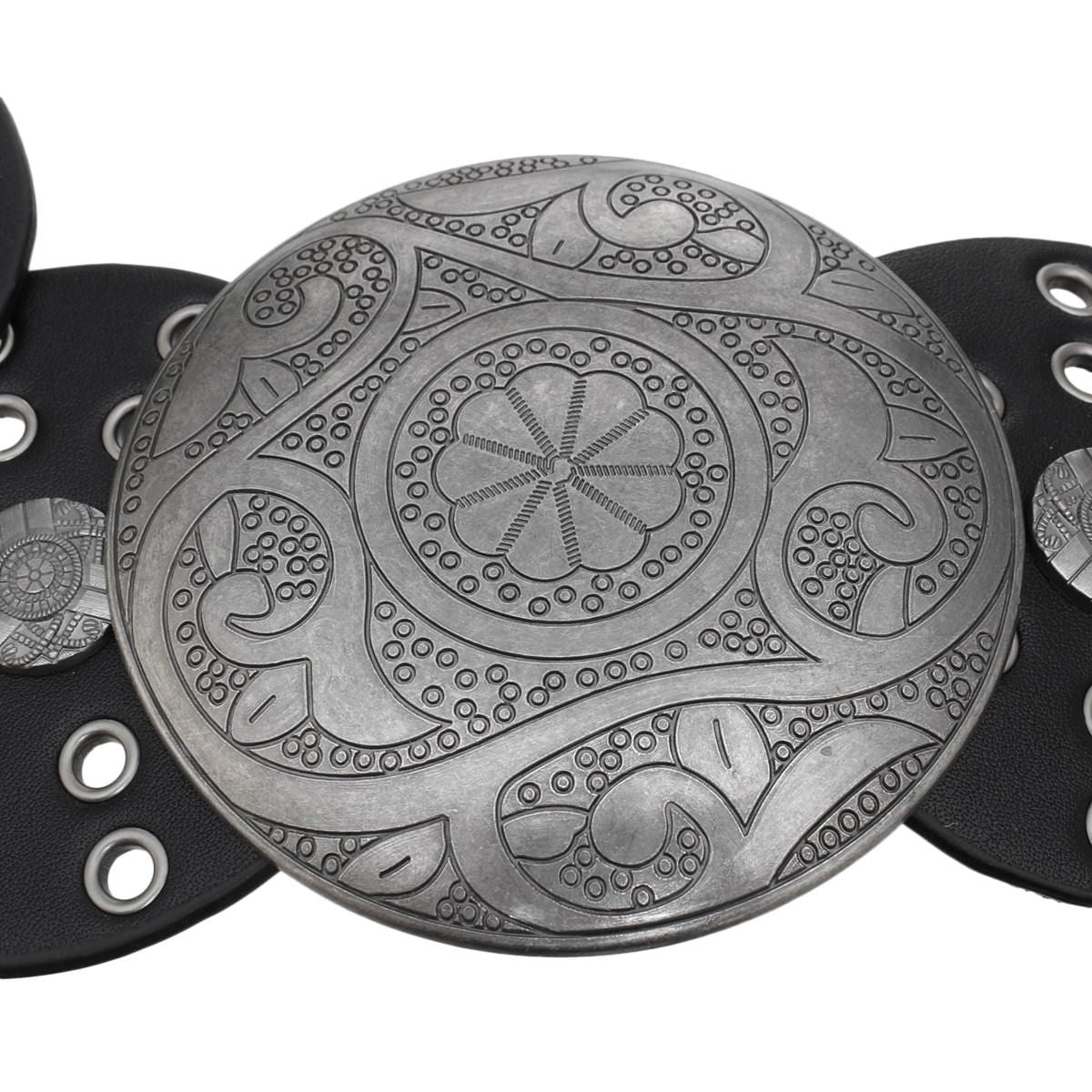 Western Belt Black Circular and Silver Cowboy Chic