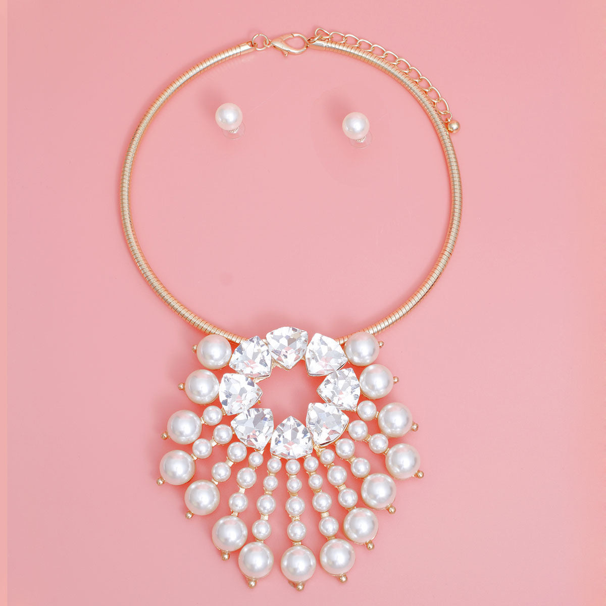 Gold Collar and Sunburst Pearl Necklace