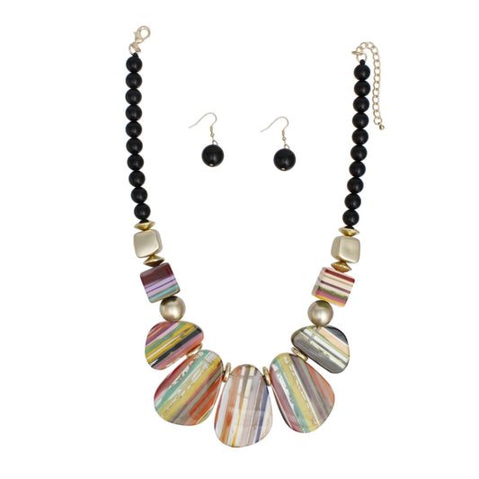 Collar Vibrant Contemporary Geo Stripe Necklace