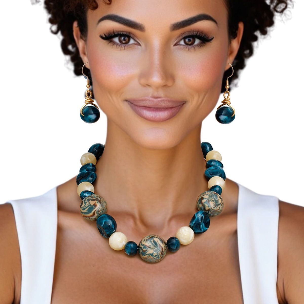 Beaded Green Dreamy Oceanic Chunky Necklace