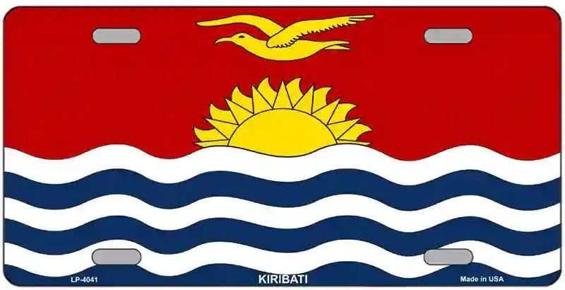 Kiribati Flag Metal Novelty License Plate Auto Tag