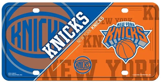 NY Knicks Split Design Metal NBA License Plate
