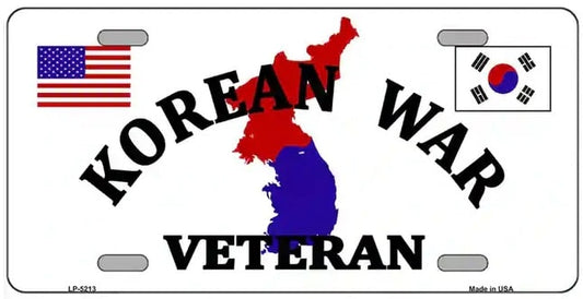Korean War Veteran Novelty Metal License Plate