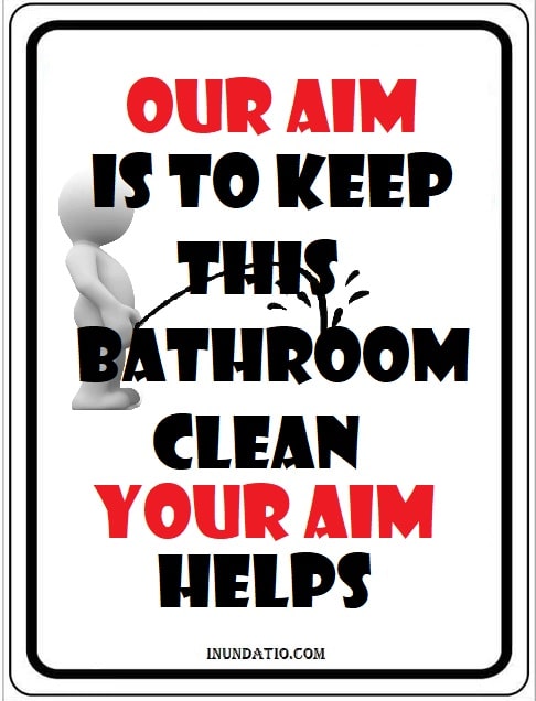 AIm To Keep Bathroom Clean Laminated Sign