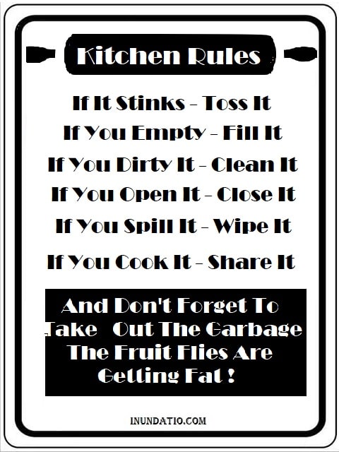 Kitchen Rules Laminated Sign