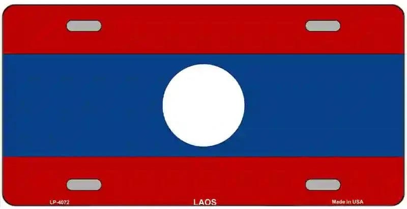 Laos / Laotian Flag Metal Novelty License Plate