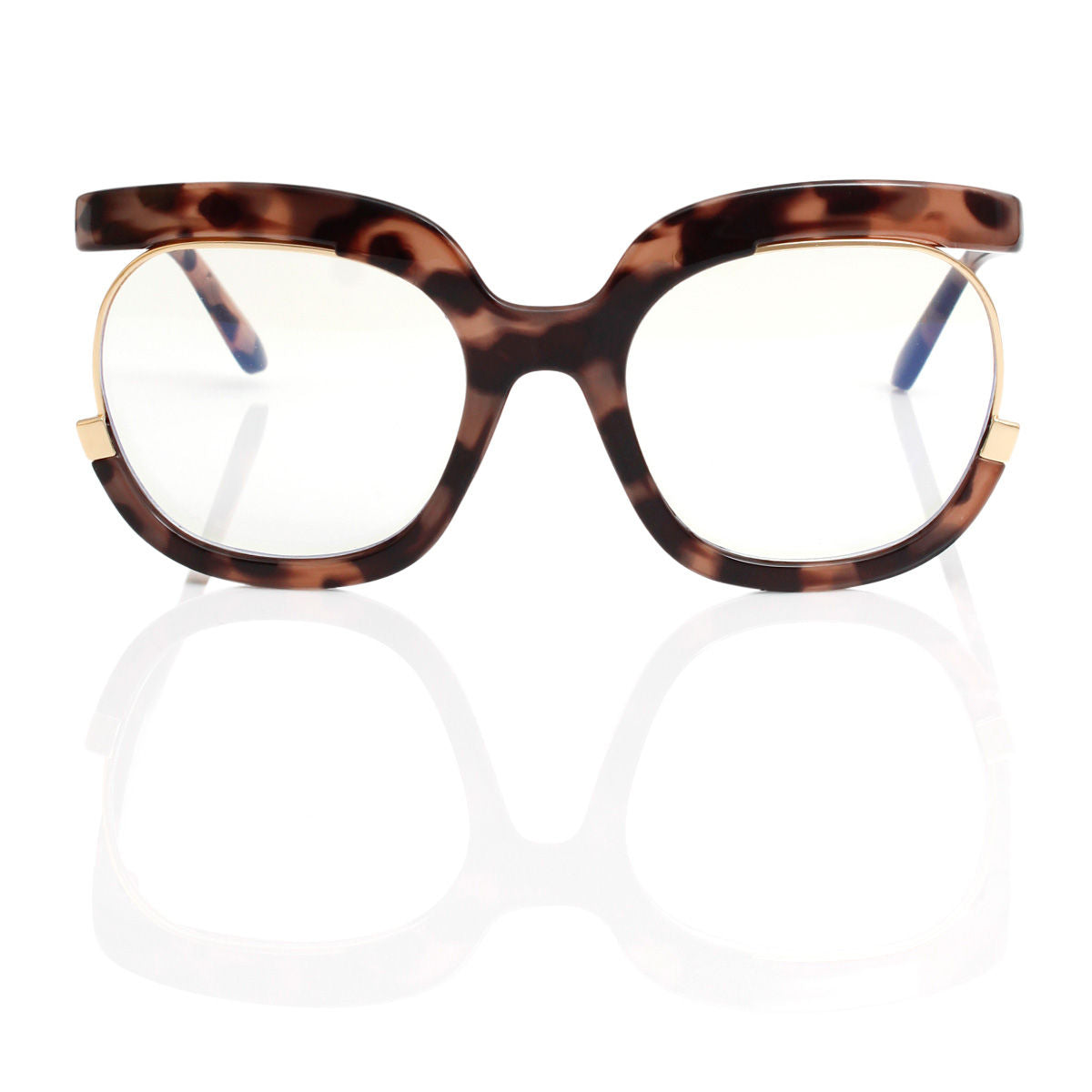 Glasses Light Brown Tort Blue Light Eyewear Women