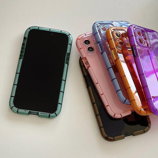 Luminous Shockproof Bumper Phone Case For iPhone 11 14 Pro Max 12 11 13 Pro Max X XR XS Max Transparent Back Cover Full Bumper Case Strong Classic Phone Case