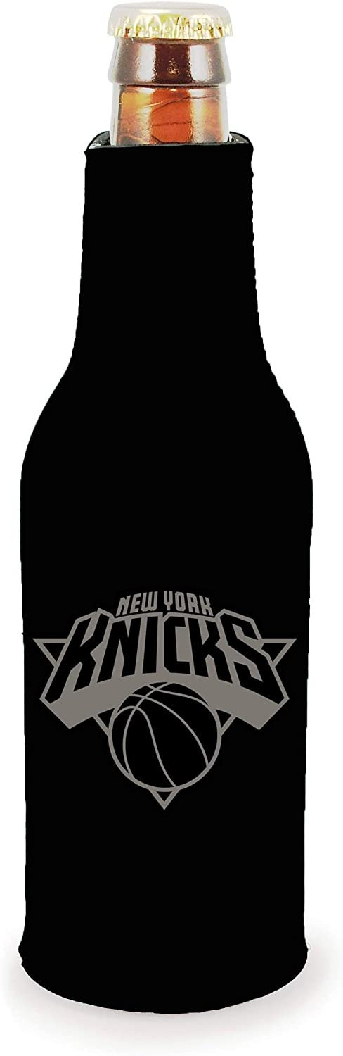 New York Knicks 2-Pack Tonal Black Design Zipper Bottle Neoprene Beverage Insulator