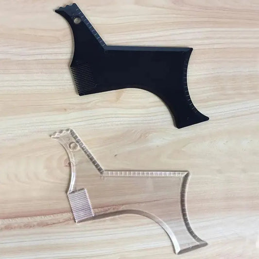 Men Transparent Modern Beard Shaping Tool Lightweight And Flexible Fits All-In-One Styling Beard Comb
