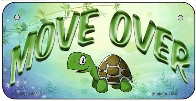 Move Over Turtle Bicycle License Plate