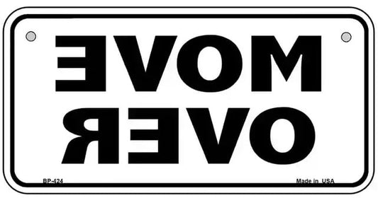 Move Over White Bicycle License Plate