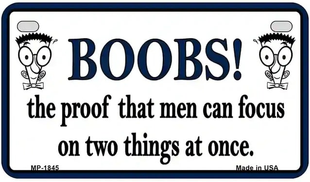 Boobs Proof That Men Can Focus On Two Things At Once Motorcycle License Plate