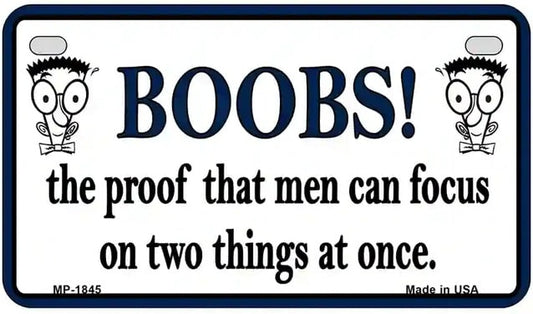 Boobs Proof That Men Can Focus On Two Things At Once Motorcycle License Plate